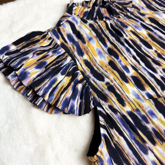 Corey Lynn Calter Aurora Top Drizzle Stripe Ruffle Flutter Sleeve Women’s XS - Picture 4 of 14
